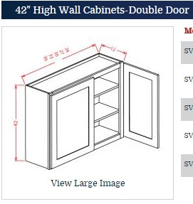 Shaker Grey Wall Cabinet 24 w x 42 h