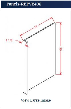 Shaker White Ref End Panel 30 w x 96 h x 1/2 d and has a 3 " filler