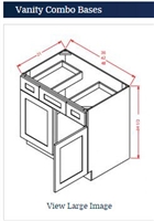 Shaker White Vanity Sink Base 42 w x 21 d x 34 1/2 h with Drawer Left and Right