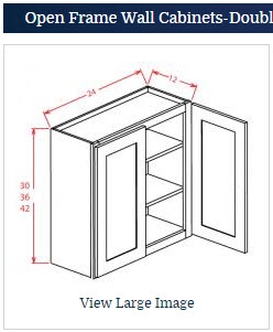 Shaker White Wall 24 W X 36 H Glass Door ( no Glass)