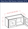 Shaker White Wall Stacker Cabinet 3612 Glass Door