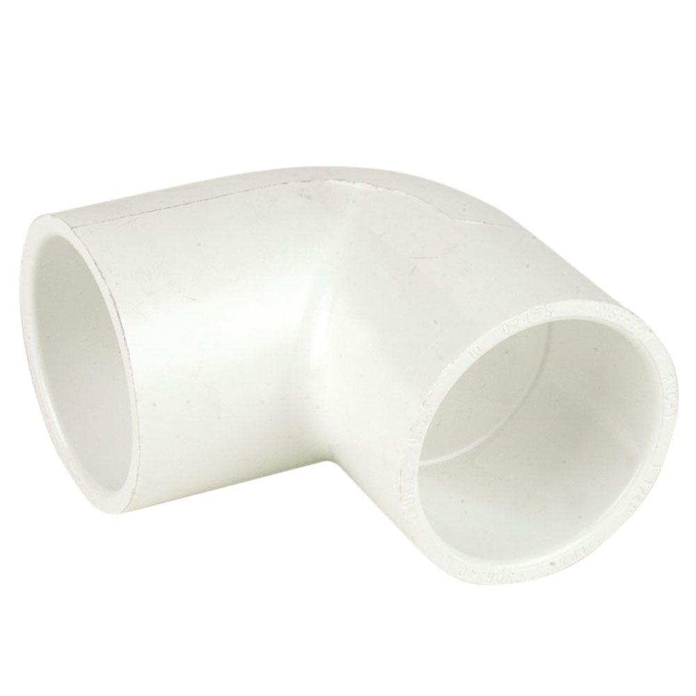 90 Degree Slip Elbow Fitting  White for Schedule 40 PVC Pipe