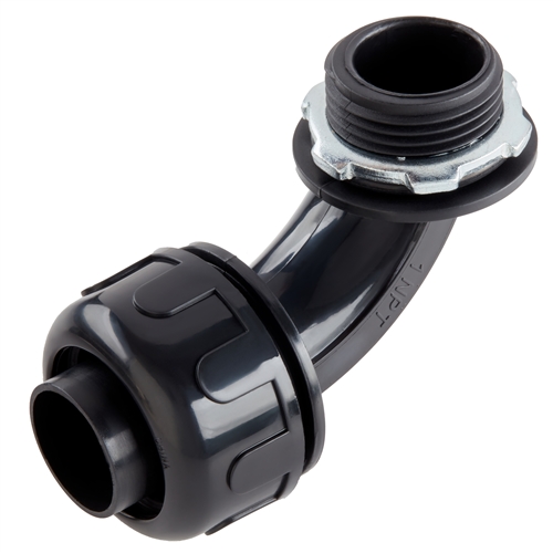 Black Non-Metallic Electrical Liquid Tight Conduit 90Â° Angle Fittings