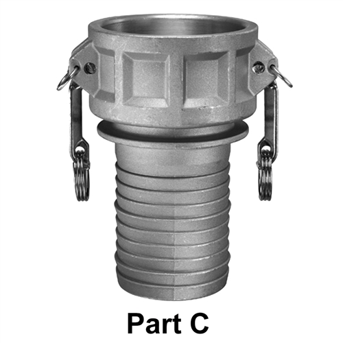 Aluminum Part C Female Coupler x Hose Shank