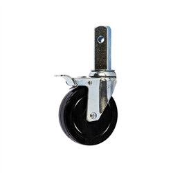 5" Locking Caster Wheel w/1-1/4" Square Stem