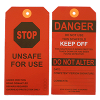 Scaffold STOP/DANGER Tag Pack