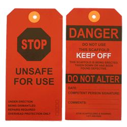 Scaffold STOP/DANGER Tag Pack