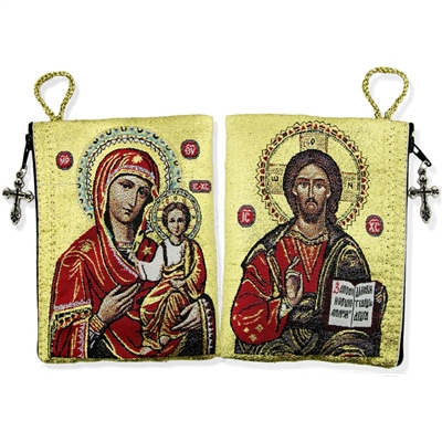 Virgin Of Smolensk & Christ The Teacher Icon Pouch