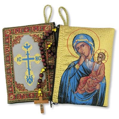 Virgin of Tenderness Rosary Icon Pouch 5 3/8"x4"