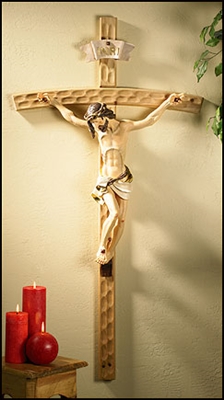 10" Wood Crucifix, Resin Corpus