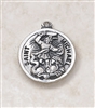 Sterling Silver Patron St. Michael Medal, 11/16" D, 20" L Chain