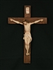 15" Crucifix with Hand Painted Alabaster Corpus