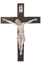 15" Antiqued Alabaster Crucifix