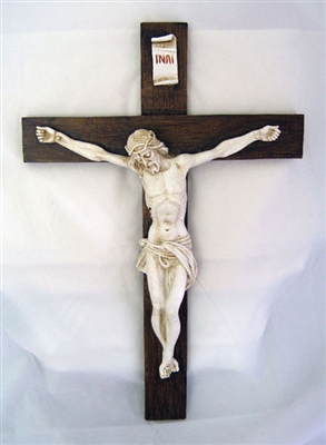 Antiqued Alabaster Crucifix