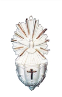 Holy Spirit Font, white with gold highlights, 5"