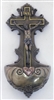 Crucifixion Font, Hand-Painted, Cold-Cast Bronze, 6.75"