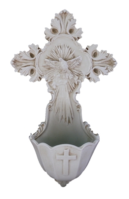 6" Holy Spirit Cloud Font, Antiqued Resin