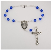 SAPPHIRE SEPTEMBER AUTO ROSARY, CARDED