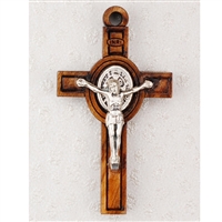 Olive Wood St. Benedict Pendant Includes Cord