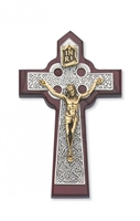 5 3/4 Cherry/Silver Celtic Crucifix