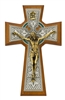 8" Walnut Celtic Crucifix Tutone