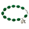 STERLING SILVER GREEN SHAMROCK ADULT BRACELET