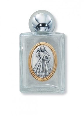 DIVINE MERCY GLASS HOLY WATER BOTTLE