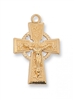 Gold Over Sterling Silver Celtic Crucifix 18" Chain