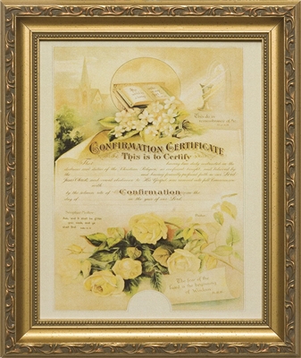 Certificate of Confirmation (From Original Lithograph) Framed, 8" X 10"