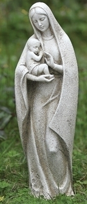 14 INCH MADONNA CHILD GARDEN STATUE