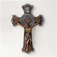 10.25" St. Benedict Crucifix, Two-Tone Finish, Joseph Studio