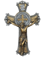 10.25" St. Benedict Crucifix, Two-Tone Finish, Joseph Studio