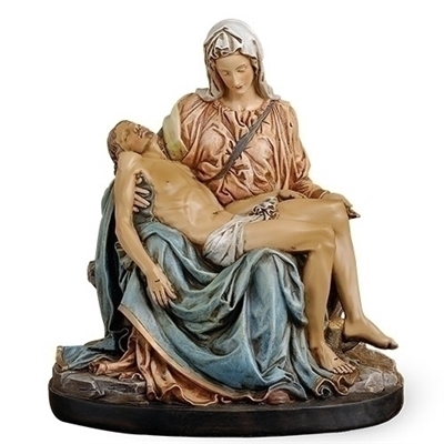 9" COLORED PIETA STATUE