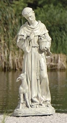 18" ST. FRANCIS WITH FAWN GARDEN STATUE