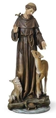 13.75" ST. FRANCIS WITH DEER STATUE