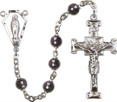 SILVER PLATE HEMATITE ROSARY