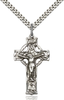 5440SS/24S <br/>Sterling Silver Celtic Crucifix Pendant