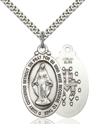 4145MSS/24S <br/>Sterling Silver Miraculous Pendant