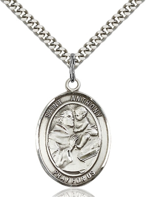 St. Anthony of Padua Medal<br/>7004 Oval, Sterling Silver