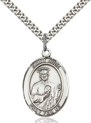 St. Jude Thaddeus Medal<br/>7060 Oval, Sterling Silver