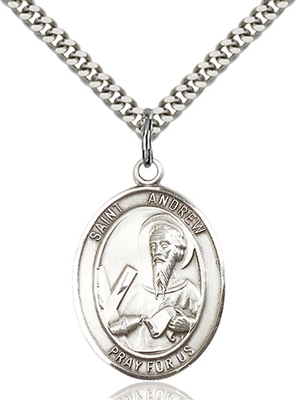 St. Andrew the Apostle Medal<br/>7000 Oval, Sterling Silver