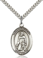 St. Peregrine Laziosi Medal<br/>7088 Oval, Sterling Silver