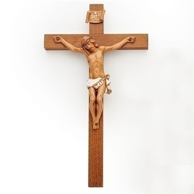12" WOODTONE CRUCIFIX, FONTANINI
