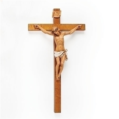 15" WOODTONE CRUCIFIX, FONTANINI