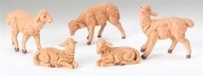 5 PIECE SET 5" SHEEP NATIVITY FIGURES, FONTANINI