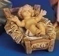 5" INFANT NATIVITY FIGURE WITH MANGER, FONTANINI