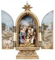 10" HOLY FAMILY TRIPTYCH FIGURE