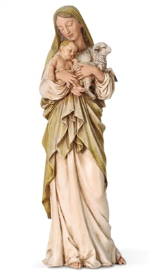 12" MADONNA & CHILD WITH LAMB FIGURE
