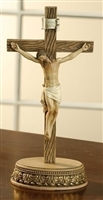 8.5" 2-PIECE STANDING CRUCIFIX WITH STAND