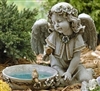 11" SOLAR ANGEL BIRD BATH